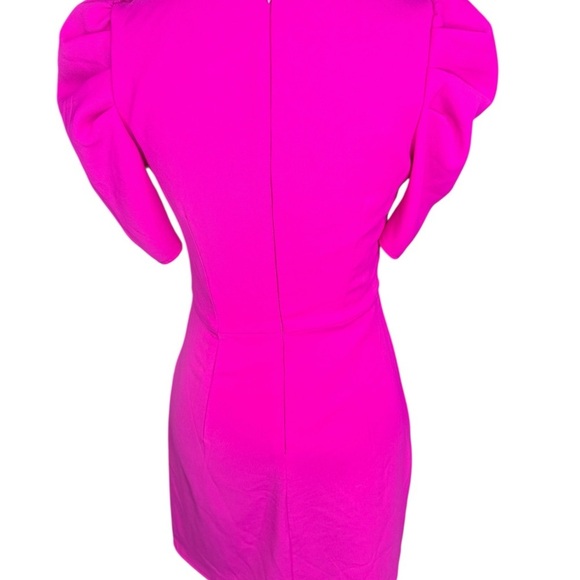 TCEC Pink Puff Sleeve Crew Neck Mini Dress - Picture 4 of 7
